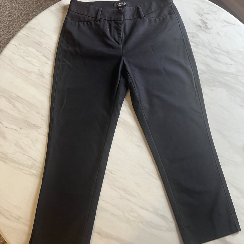 White House Black Market Perfect Form Black Pants - Straight Crop - Size 2